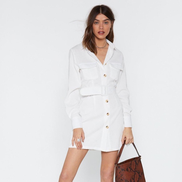Nasty Gal Button-Down Corduroy Shirt Dress - Picture 1 of 4